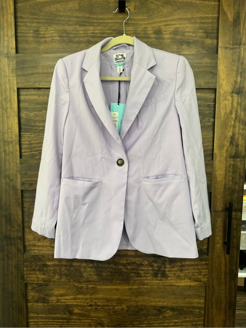 Future Collective Lilac Single-Button Blazer Size XXS